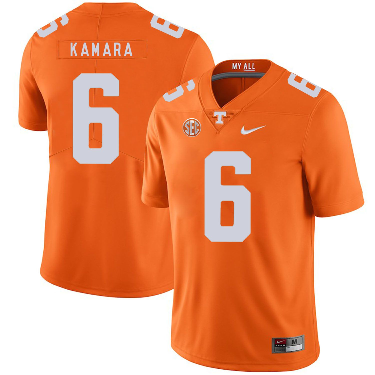 Men Tennessee Volunteers #6 Kamara Orange Customized NCAA Jerseys